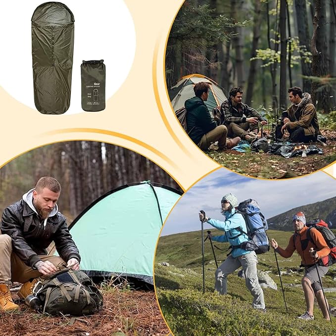 Sleeping Bag Sack Thermal Sleeping Bag Cover 220x80cm Outdoor Bedding Storage Durable Nylon Material with Water-Resistant Finish Backpacking Camping Gear Winter Hiking Survival Use for Adventure
