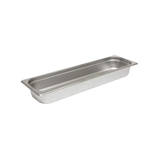 Thunder Group STPA3122L Steam Table Pan 1/2 Size Long 2-1/2 deep Anti-jam 24 Gauge 18/8 Stainless Steel NSF (Made in China) Pack of 12