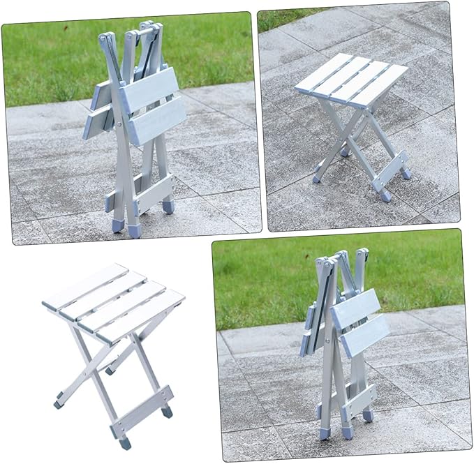 Zerodeko Foldable Camping Chair Portable Aluminum Stool Compact Outdoor Stool for Kitchen Garden