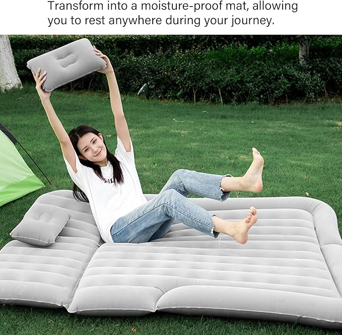 SUV Air Mattress - Thickened &amp Multifunctional Inflatable Bed for Outdoor Camping Road Trips - Portable Car Mattress for Adults Travelers with SUV Truck
