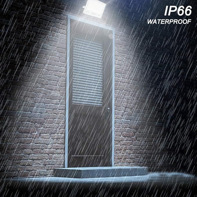 LED Flood Lights 60W 3 Pack 6000lm Super Bright Floodlight IP66 Waterproof Outdoor Security Work Light with Plug 6000K Daylight White Light for Garden Backyard Playground Yard Garage