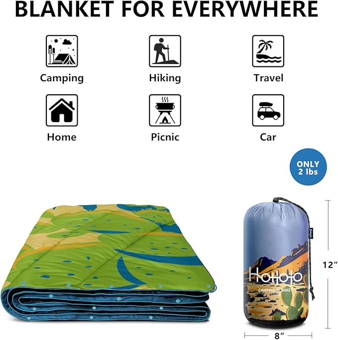 Camping BlanketLightweight Puffy Printed Camping Blanket Packable Outdoor Blanket for CampingTraveling Stadium Hiking Picnics