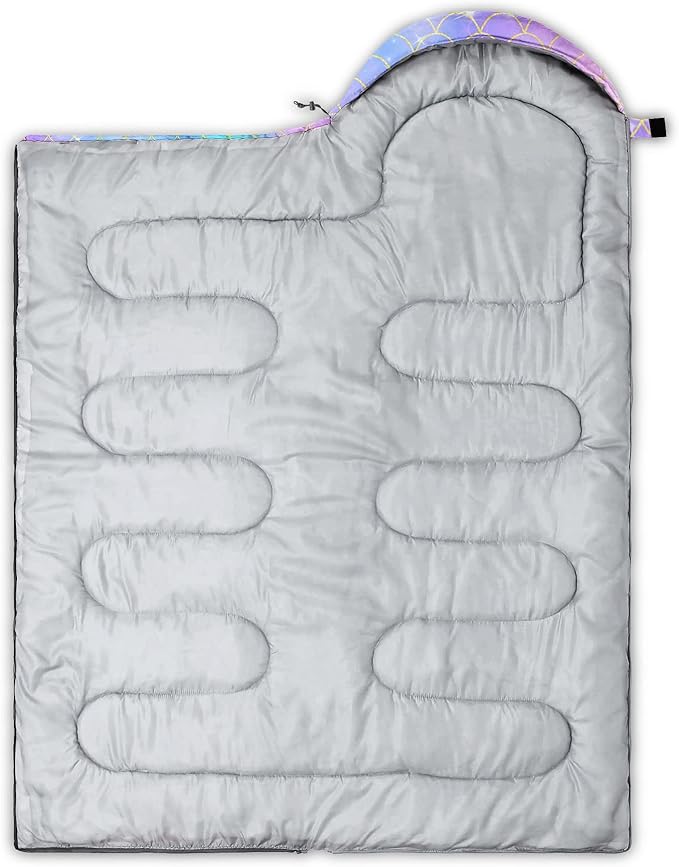 Kids Sleeping Bag for Boys GirlsWatercolor Mermaid Scales Print-Lightweight Warm Portable Outdoor Indoor-Waterproof Cold Weather Resistant Sleeping Bag for Camping Hiking(Scales)