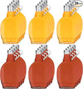meekoo 24 Pieces 5 oz Glass Syrup Bottles with Aluminum Lid and Loop Handle Glass Maple Bottles Maple Syrup Jars Container with 4 Funnels for Potion Juice Milk Storage Gift Sauce Oil