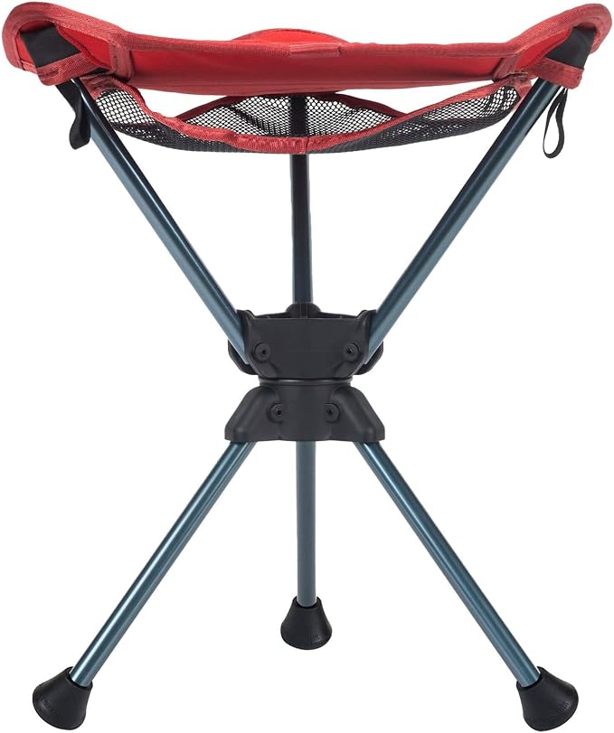 GRAND TRUNK Compass 360° Swivel Camping Stool | Ultralight Foldable Tripod Seat with Aluminum Frame | Portable Outdoor Chair for Hiking Fishing &amp Travel | Clay Red