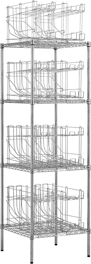 Commercial 24 x 24 Chrome Wire Shelf Kit with 8 Wire Can Racks (28W-670)