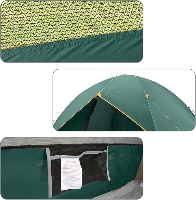 unp 6 Person 4 Season Dome Tent Easy to Set Up for Camping &amp Hiking Lightweight &amp Portable Green