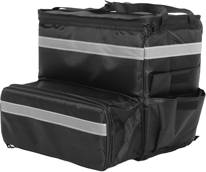 Asixxsix Insulated Food Delivery Bag Expandable Food Delivery Backpack with Water Proof Material for Pizza and Takeout