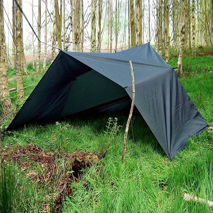 KALINCO Waterproof Camping Tarp Tent Hammock Rain Fly 10X10FT/10X15FT Mutifunctional Tent Footprint Lightweight Tarp for Camping Hiking and Survival Shelter