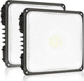 HYPERLITE 100W Canopy LED Lights: 14000LM 2-Pack IP65 Commercial Gas Station Lighting - Square Aluminum Industrial Heat Dissipation for Parking Garage Carport