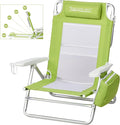 Old Bahama Bay Reclining Beach Chair Backpack 5-Position Lay Flat Lounge Chair for Adults Heavy Duty Portable Folding Lightweight with Cooler Bag Camping Chair for Sand Outdoor