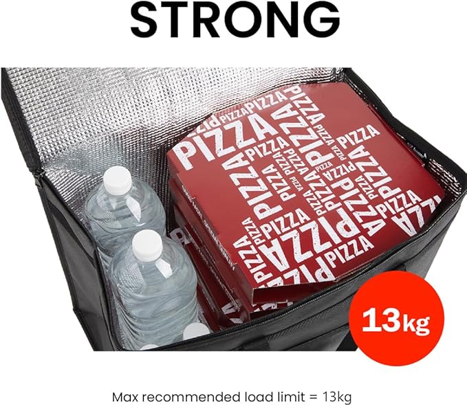NZ home Insulated Bags for Food Delivery (XL Plus) Grocery Shopping Cooler Bag Pizza Delivery Hot &amp Cold Catering Tote Reusable Foldable &amp Heavy Duty (2 Pack Orange)