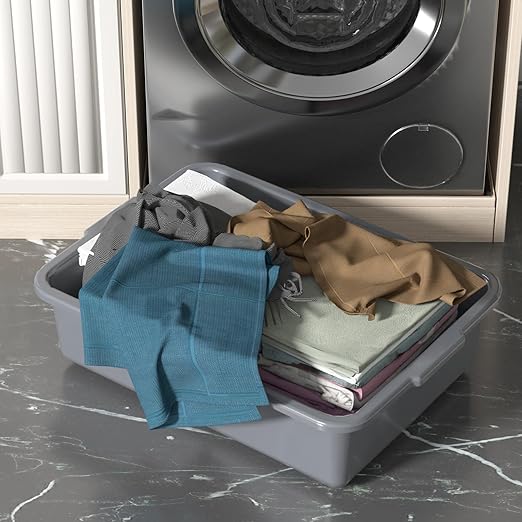 Sadstory Gray Plastic Commercial Bus Tub 35 L Plastic Large Bus Box 4 Packs