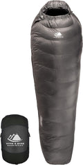 Hyke &amp Byke Katahdin 32 F Hiking &amp Backpacking Sleeping Bag - 4 Season 625FP Ultralight Sleeping Bag - Water Resistant - Charcoal Gray - Long