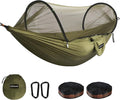 Chihee Ultra-Light Travel Camping Hammock Pop-up Net Hammock 660lbs Load CapacityBreathableQuick-Drying Parachute Nylon 2 Premium Carabiners2 Tree Slings Included for Outdoor Backpacking Hiking