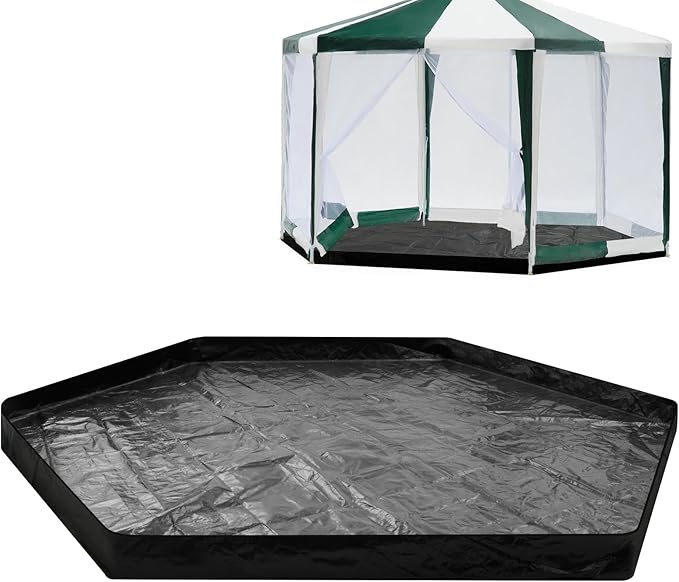 Tinideya 12.5 ft Removable Tent Floor Mat Tarp Waterproof Camping Tent Tarp Floor for Pop up Screen Tents Gazebo Hiking Backpacking Hammock Beach Accessory