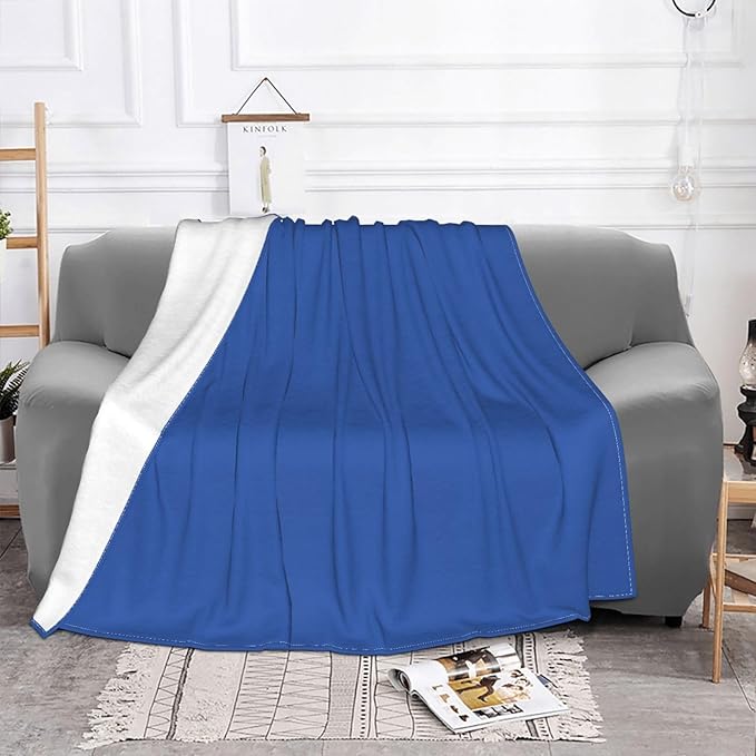Ultramarine Blue Soft Fleece Blanket 60 * 50 inch Soft Sofa Blanket Suitable for Sofa Camping Travel Night Cover Blanket
