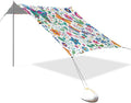 Colorful Butterfly Beach Tent Sun Shelter 9.2' x 10.5' Beach Canopy with 4 Sandbags 4 Stability Poles Sand Shovels - Tent Canopy for Beach Camping Fishing Picnics