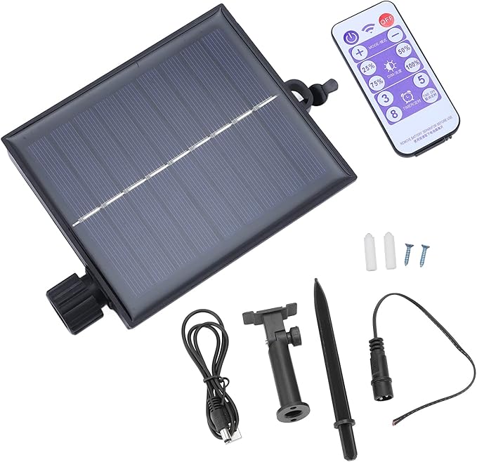 Replacement Solar Panel Automatic Adjustable Solar String Light Control Box with Remote Control Solar Lamp String Circuit Board (Output Boost 24V)