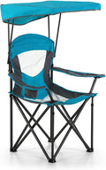 LET'S CAMP Camp Chair with Shade Canopy Folding Camping Chair with Cup Holder and Carry Bag for Outdoor Camping Hiking Beach Heavy Duty 350 LBS