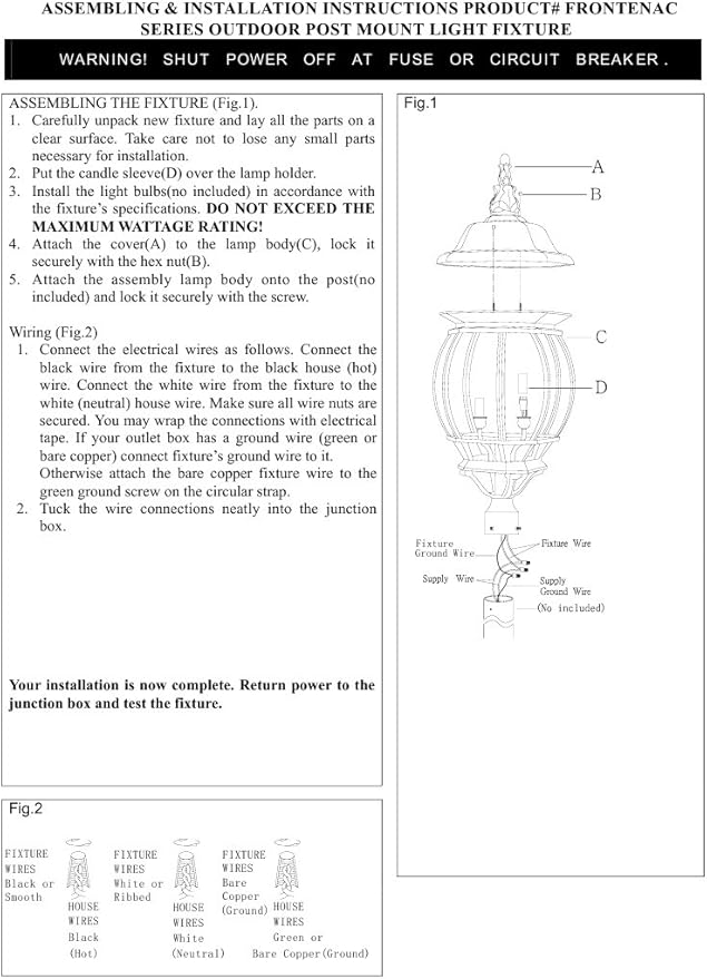 Livex Lighting 7522-14 Outdoor Post Top Lantern Black Lighting 18.5