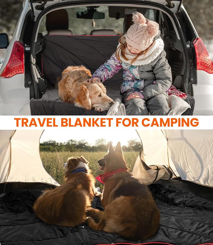 Outdoor Puffy Camping Blanket Lightweight Down Alternative Puffy Waterproof Stadium Blanket with Portable Bag Lightweight Camping Blanket for 2 People Cold Weather Sports Travel Car 79*54 inch