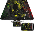 Jamaican Lion of Judah Rasta Lion King Waterproof Outdoor Picnic Blanket Sandproof Beach Mat for Camping Hiking Grass Travelling
