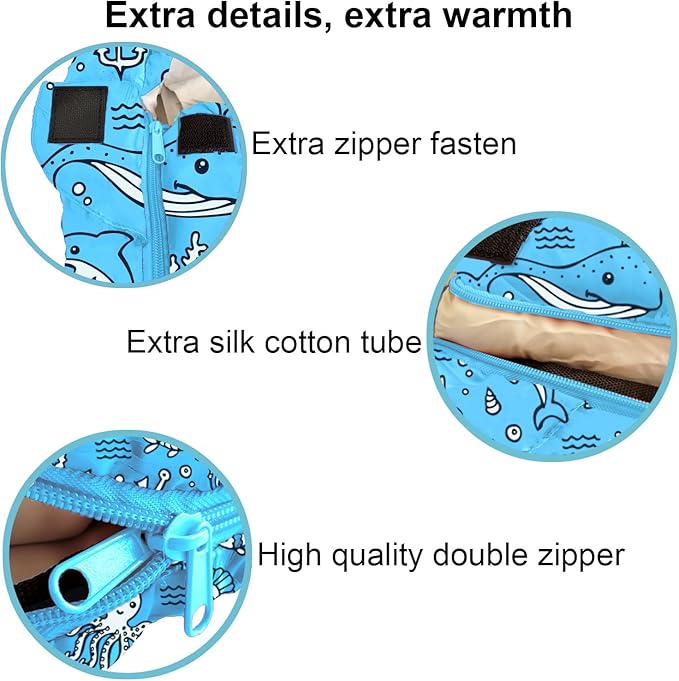 KidzAdventure Mummy Style 32 – 59F Kids Sleeping Bag with Pillow Sleeve 4 Season Lightweight and Backpacking Style Ideal for Camping Sleepover Boys Girls Youth and Toddlers