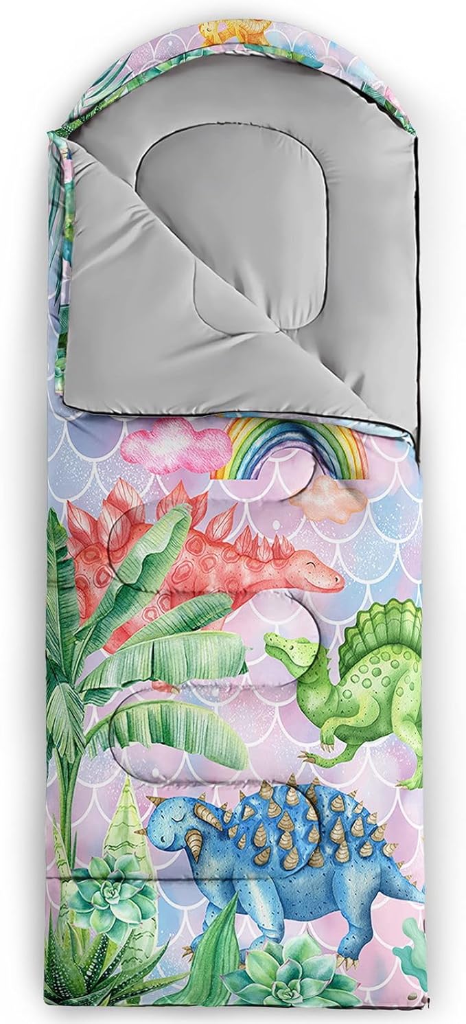 Kids Sleeping Bag for Boys GirlsCheckerboard Cat Print-Lightweight Warm Portable Outdoor Indoor-Waterproof Cold Weather Resistant Sleeping Bag for Camping Hiking