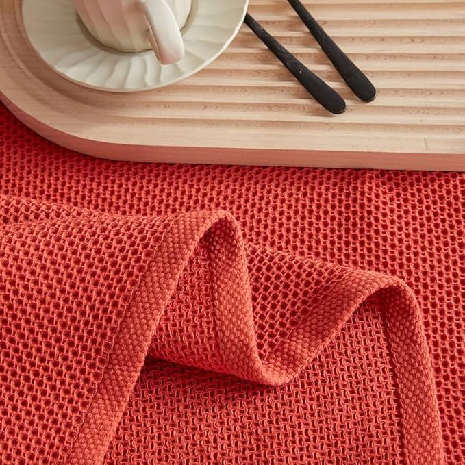 Bnitoam 100% Cotton Waffle Weave Blanket for Bed Couch Sofa 40x60 Soft Breathable Cooling Cellular Blanket Lightweight All Season Machine Washable Red (Red 40x60)