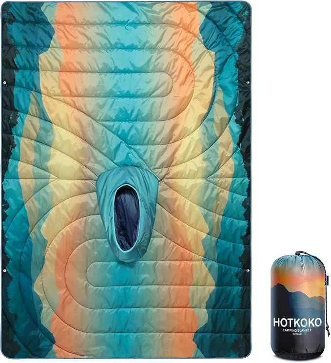 Camping BlanketHoodie Blankets Poncho Outdoor Waterproof Windproof Warm Durable &amp Portable for Stadium Concerts CarTravel Beach Picnic Grass75 * 53 inch