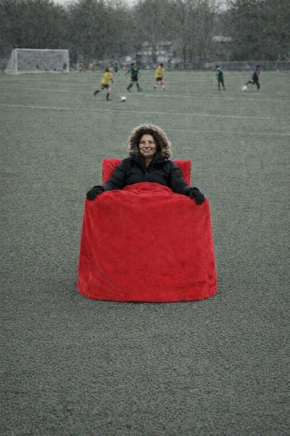 Insulated Sideline Blanket Insulated Polar Fleece and 3M™ Thinsulate™ Fully Enclosed Chair Blanket for Camping and Outdoor Sports Events (Red Polar Fleece)