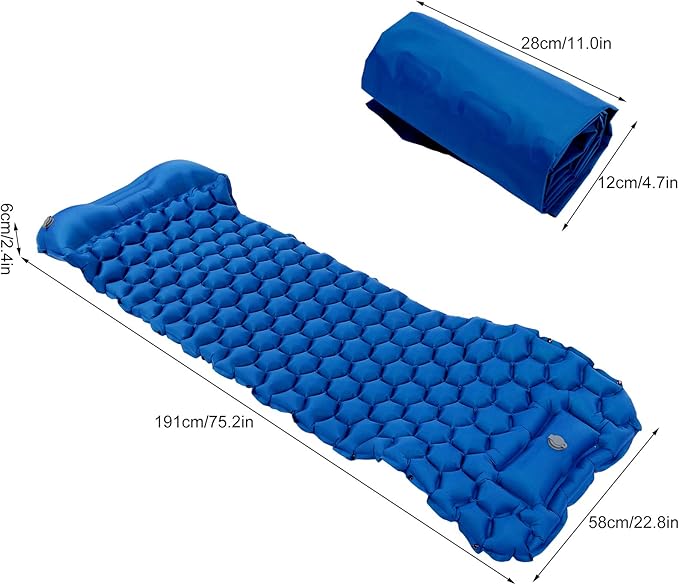 Sleeping Pad for CampingSelf Inflating Sleeping Pad CampingUltralight Sleeping Mat for CampingBackpackingHiking Lightweight Compact Camping Air Mattress for Tent(Royal Blue)