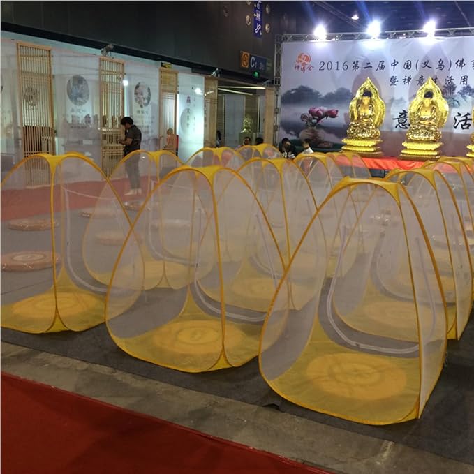 Buddhist Meditation Tent with Mosquito Net Single Person Tent for Outdoor Camping Yoga Meditation Travel Balcony &amp Backyard Free Standing Mesh with Extended Legroom Bug Bivy