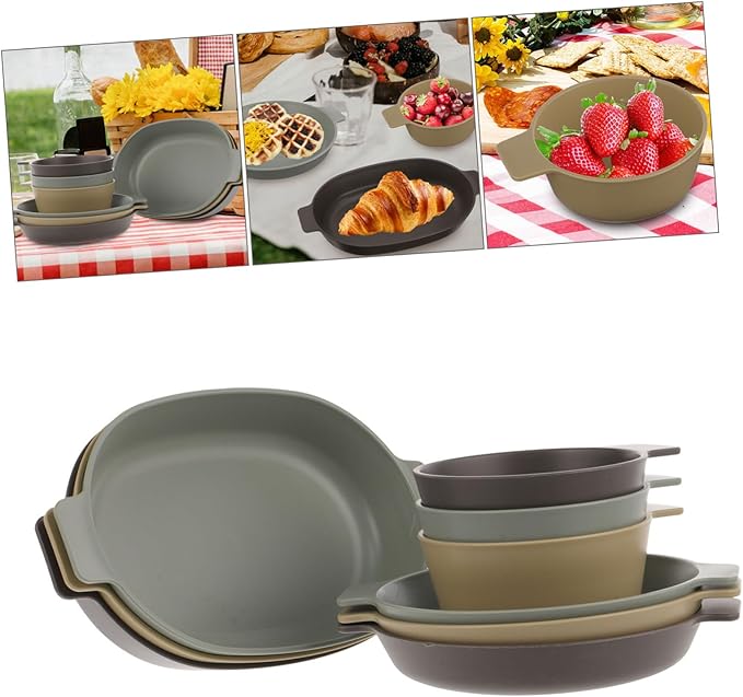 KICHOUSE Portable Camping Bowl Snack Bowls for Side Dishes Outdoor Serving Dishes Light Easy to Clean Plastic Dinnerware