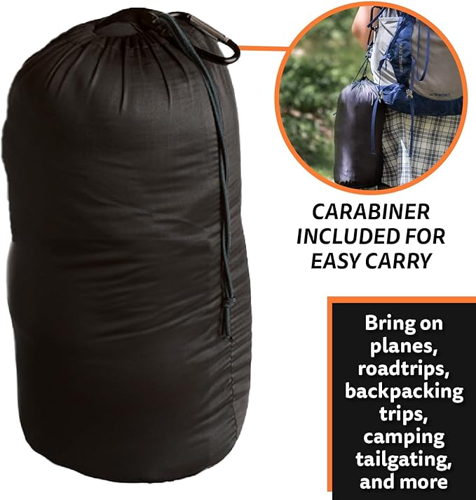 NAPRO Travel Pillow &amp Camping Blanket 3 in 1 Ripstop Nylon Infinity Pillow &amp Square Travel Pillow Cases with 82 X 54 Synthetic Down Filled Blanket/Poncho/Pillow Fill Adventure Black/Orang