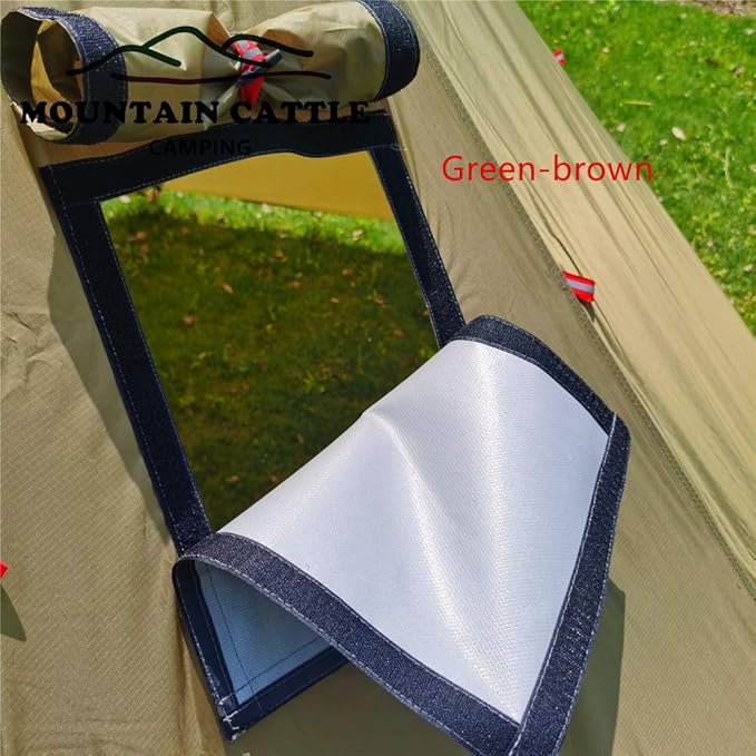 Ultralight 2 Person Tipi Hot Tent with Fire Retardant Stove Jack for Flue Pipes with 2 Doors Army Green