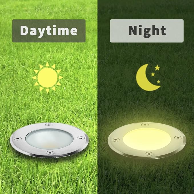 EAGLOD LED Low Voltage Landscape Lights - 10W In-Ground Lights 12V/24V Landscape Lighting with Waterproof IP67 Rating (8 Pack 2700k)