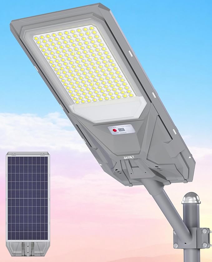 JAYNLT X-10000W Solar Street Lights6500K Commercial Parking Lot Light Dusk to Dawn Dusk to DawnIP68 Waterproof Flood Security Street Lights Motion Sensor for Parking LotRoad