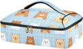 Casserole Carrier Cute Cartoon Animal BearInsulated Casserole Carrier for Hot or Cold Food Thermal Lunch Tote for Potluck Parties Picnic Beach Fits 9 x 13 Inches Baking Dish