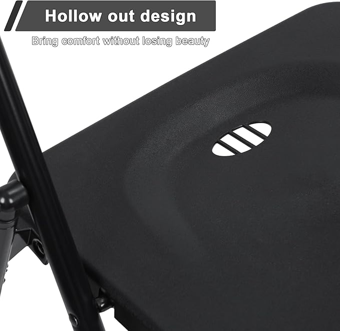 【US Shipped】 Foldable Plastic Chair with 440 Pound Capacity - Patio Dinner Chair Outdoor Camping Chairs Black 6-Pack