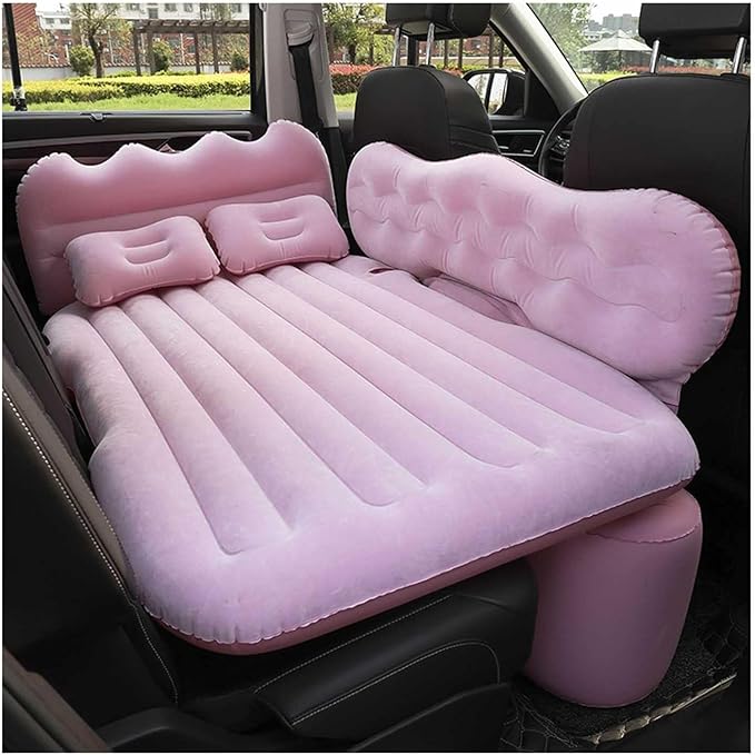Inflatable Car Mattress for Camping &amp Travel Portable Sleeping Pad with Pump &amp 2 Pillows Black