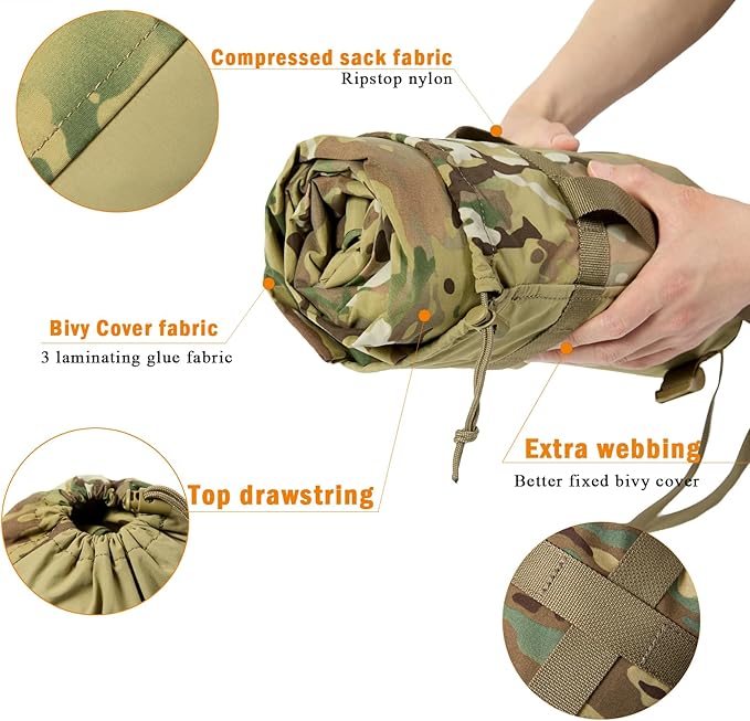 MT Military Nanovee Bivy Cover – Lightweight Army Modular Sleeping Bag System Shell Summer Sleeping Gear or Layered Cold Weather Protection