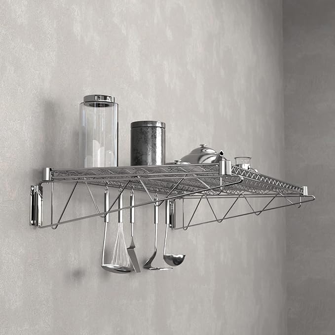 24 x 48 Chrome Wire Wall Mount Shelf