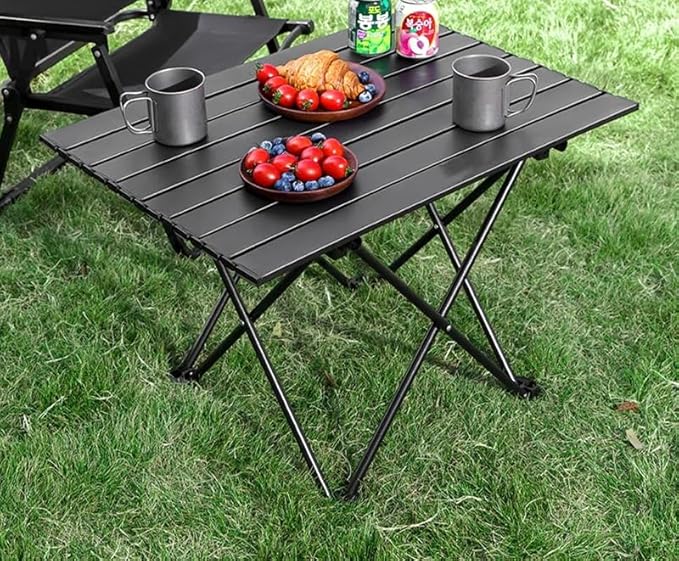 Folding Camping Table – Ultralight Aluminum Portable Table for Camping Hiking Backpacking Picnic Beach BBQ – Compact Lightweight Collapsible Travel Side Table for Outdoor RV (1)