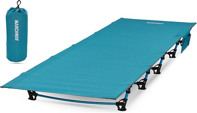 MARCHWAY Ultralight Folding Tent Camping Cot Bed Portable Compact for Outdoor Travel Base Camp Hiking Mountaineering Lightweight Backpacking (Blue)