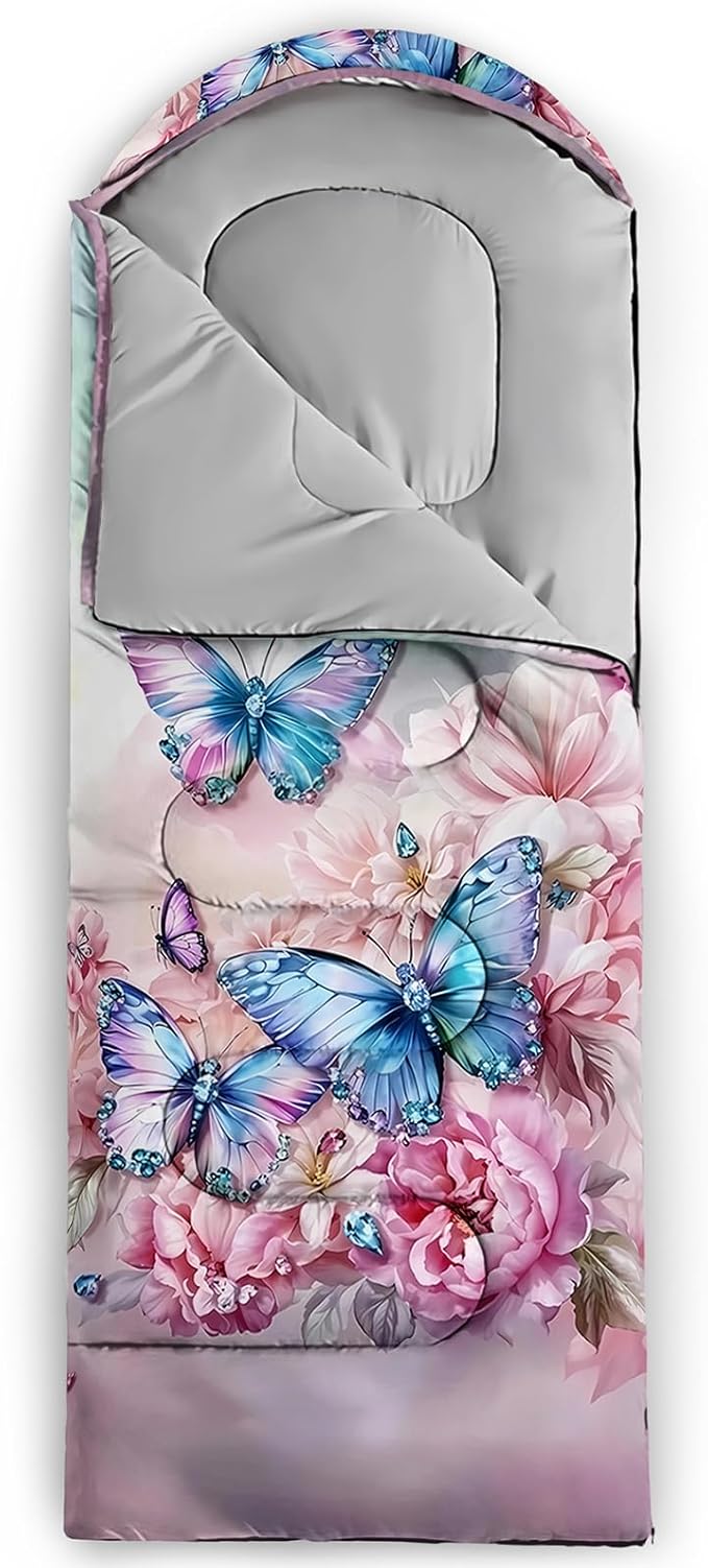 QOOMO Camping Sleeping Bags3 Season Warm &amp Cool WeatherLightweightWaterproof Sleeping Bags for Adults &amp KidsTravelingand OutdoorsCamping Gear Equipment