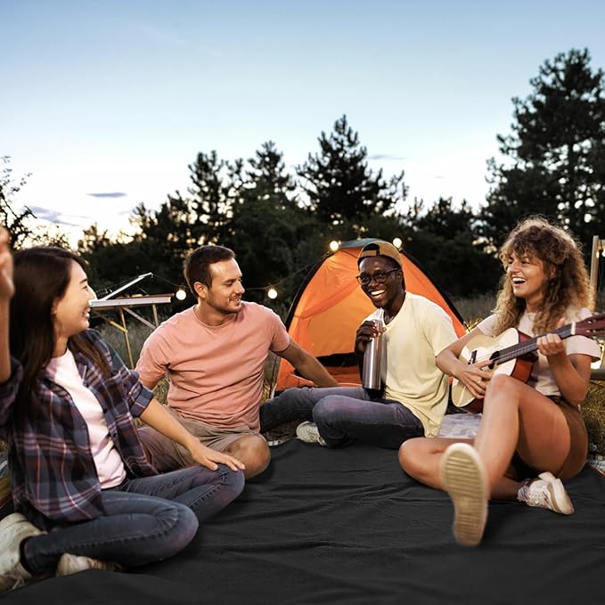 Fleece Waterproof Outdoor Blanket - Windproof Stadium Blanket for Camping Picnics and Sports Stay Dry and Comfortable 80x 58(Hoodeed Red)