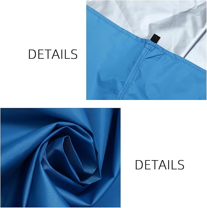 STOBAZA Waterproof Polyester Tent Tarp Shelter Sun Protection Camping Hammock Rain Fly with Ground Cloth Azure 3-4 Person Outdoor Beach Shelter for Hiking and Camping