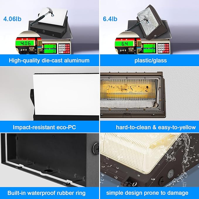 ledmo LED 150W Wall Pack Light Outdoor Switch Control Freely Rotating LED Wall Mount Light 5000K Waterproof Black Modern Flood Security Lighting Fixture for Warehouse Shop Barn Building4 Pack